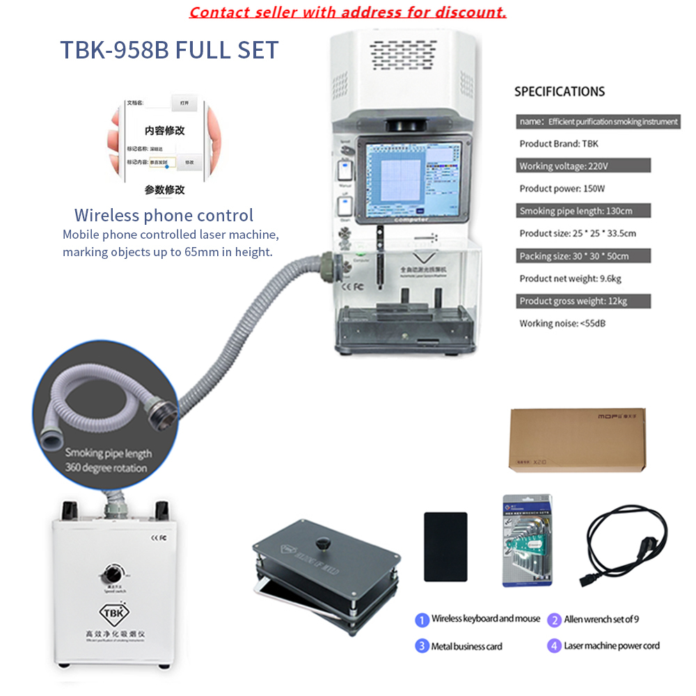 Fume Extractor Laser - TBK 958B ensemble complet Machine de