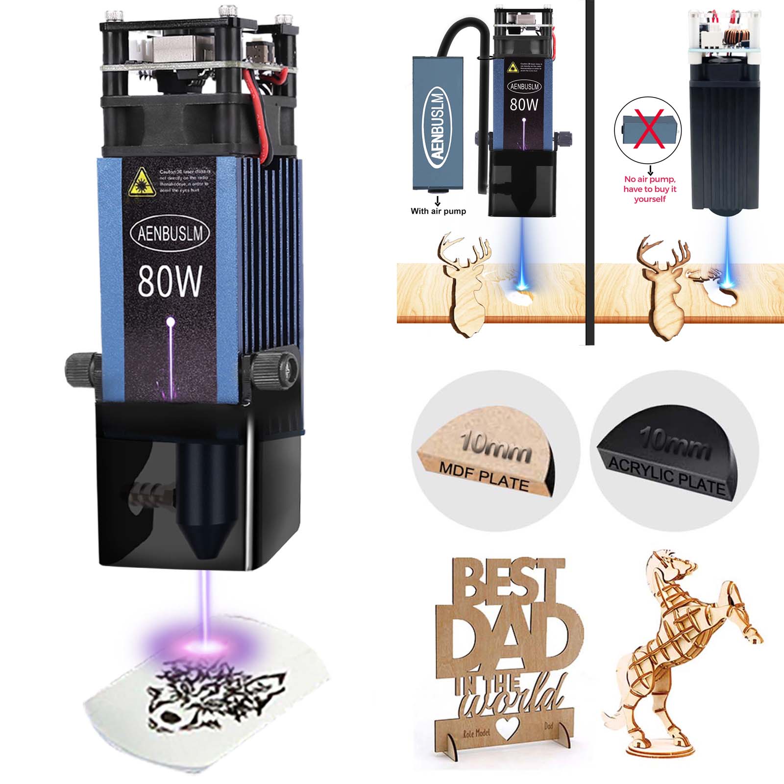 Industrial Laser Engraver - AENBUSLM 40W 80W Module de découpe
