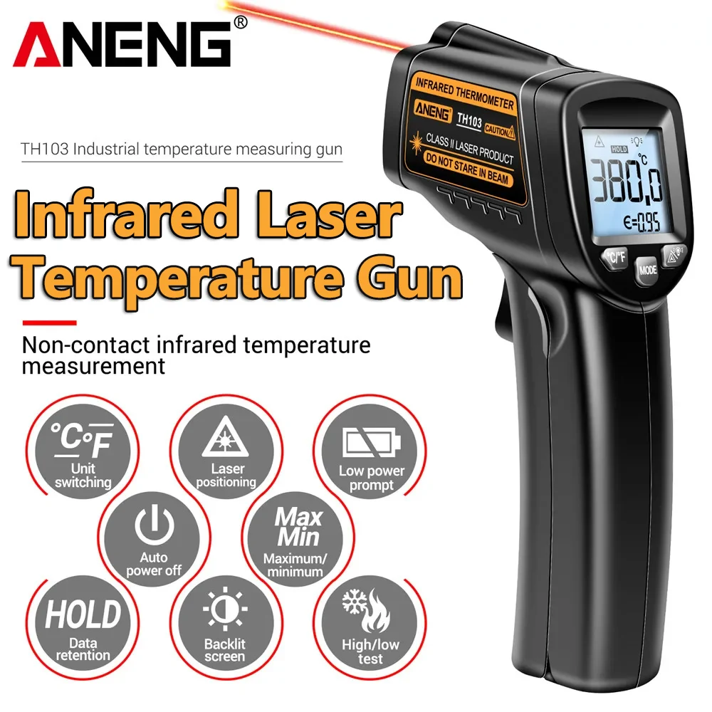 Industrial Laser Temperature Sensor - Pistolet thermique infrarouge -20°C ° C~380