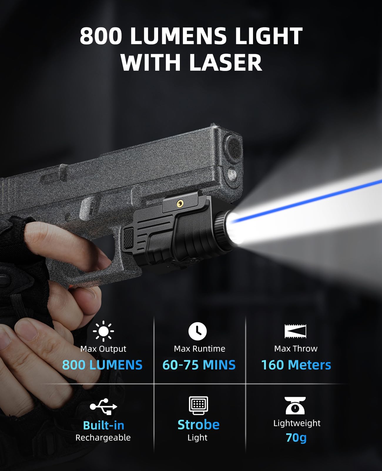 Ezshoot 800 Lumens Pistolet cl - Industrial Green Laser avis et prix