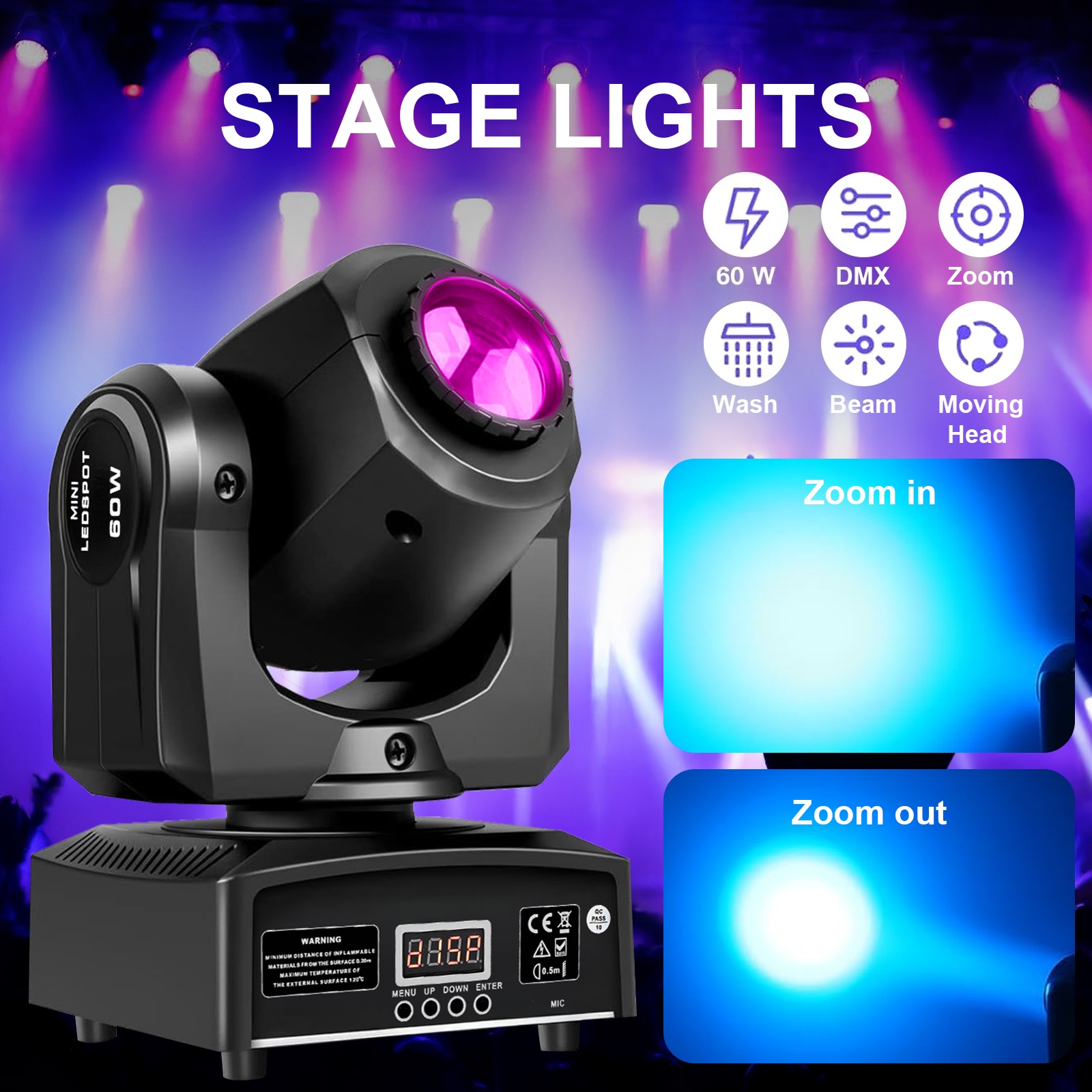 2 pièces 60W Mini Led Dmx Gobo - Laser Power Supply 60W avis et prix