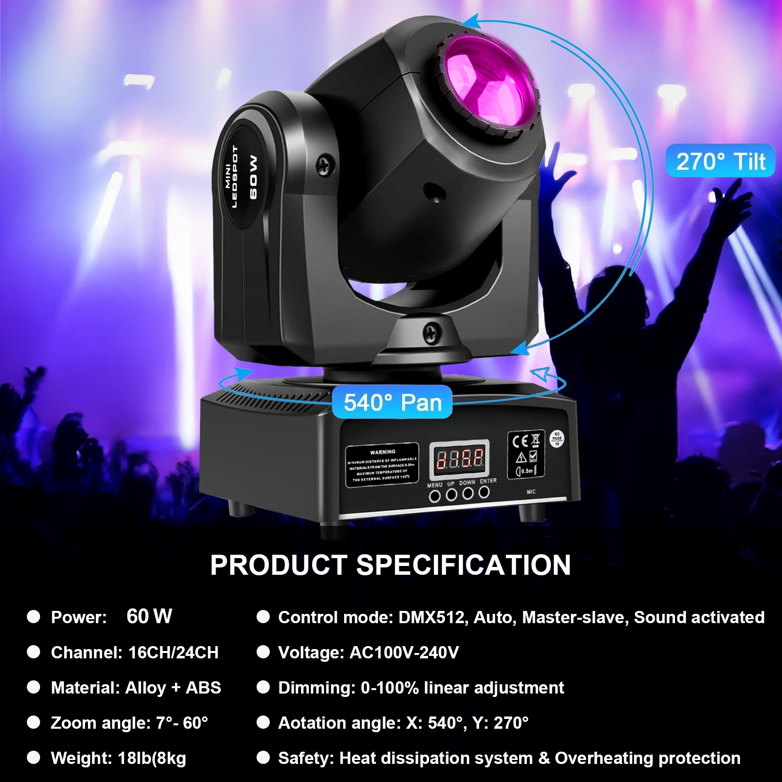 2 pièces 60W Mini Led Dmx Gobo - Laser Power Supply 60W avis et prix