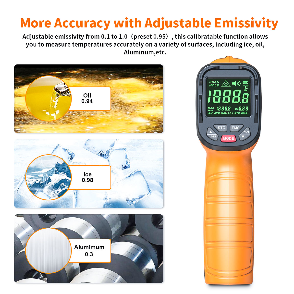 Therye.com-Pistolet pyromètre  - Industrial Laser Temperature Sensor avis et prix